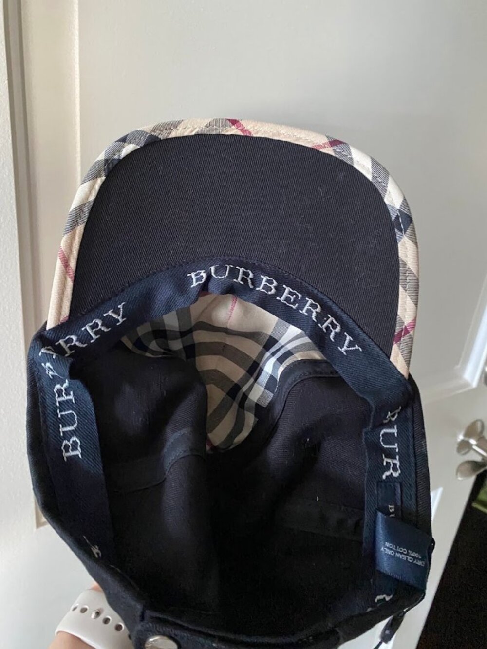 Burberry Black Nova Check Baseball Hat